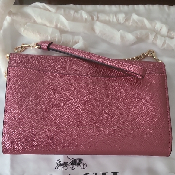 Coach Metallic Pink Wristlet Clutch - Picture 4 of 7